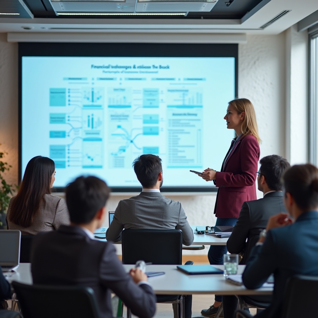 Групповой тренинг для финансовых специалистов в учебном зале